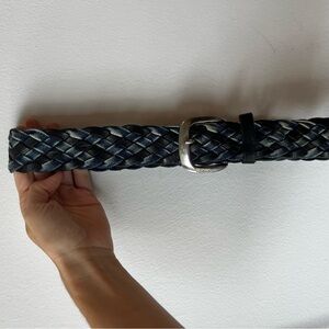 Vintage Versus Versace Men’s Belt XL Black Denim Genuine Italian Leather Sz. 42